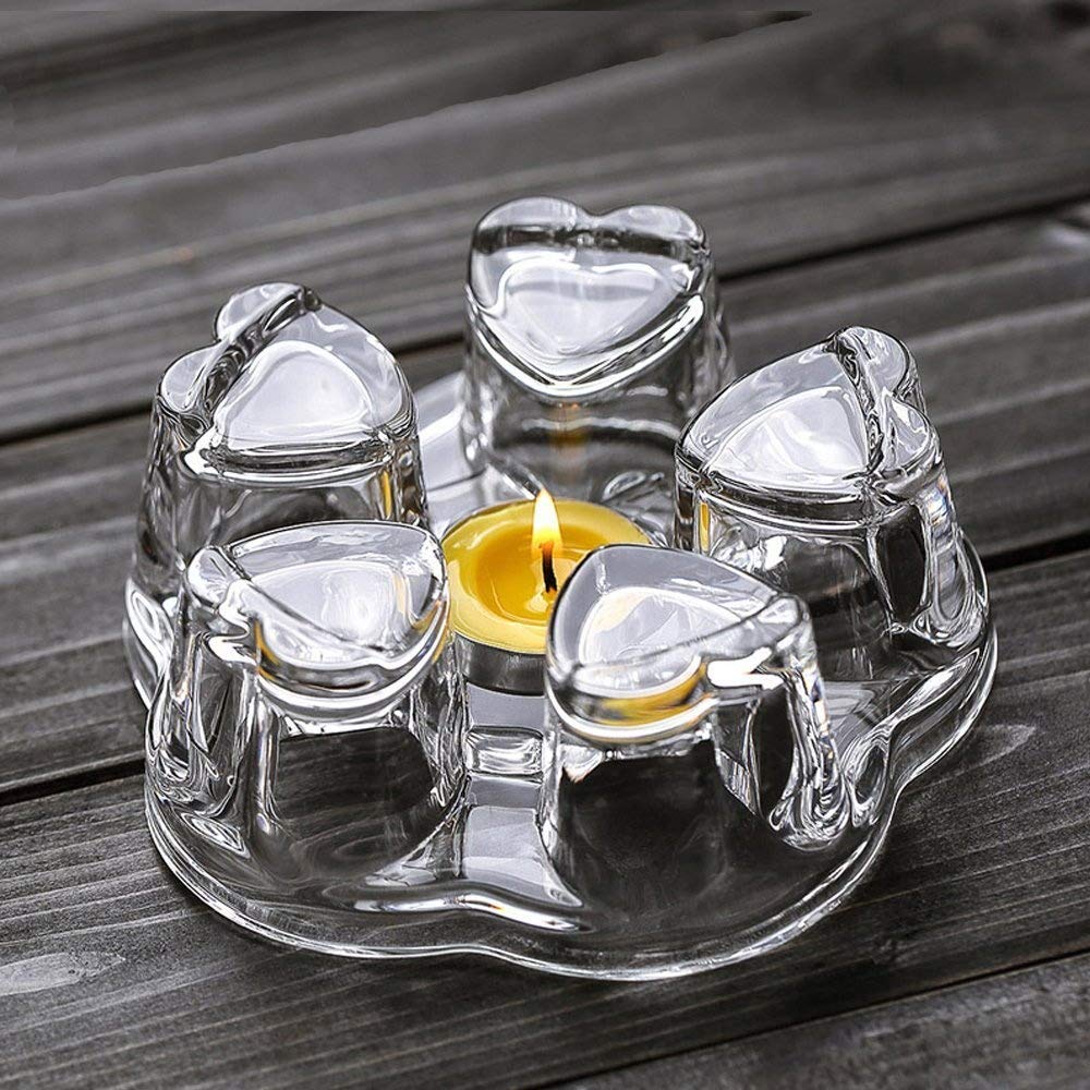 Tamume Crystal Clear Large Crystal-Clear Glass Teapot Warmer Stable Holder For Tealight Stand For Teapot (400-1200Ml) - Large