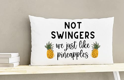 Miniatura 2 de Funny Quote Not Swingers We Just Like Pineapples - Funda de almohada decorativa de 12 x 20 pulgadas, decoración de piñas de verano para dormitorio,
