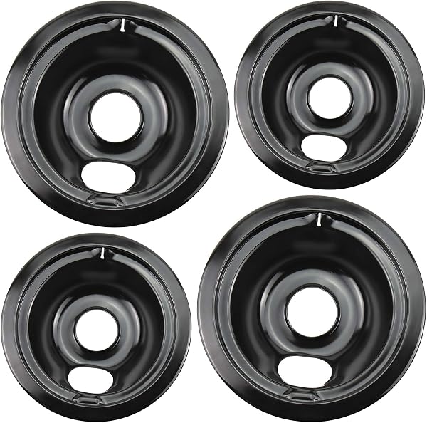 WB31M20 WB31M19 Porcelain Drip Pans by Blutoget - Compatible for GE Hotpoint Range Cooktop - Includes 2 6-Inch and 2 8-I