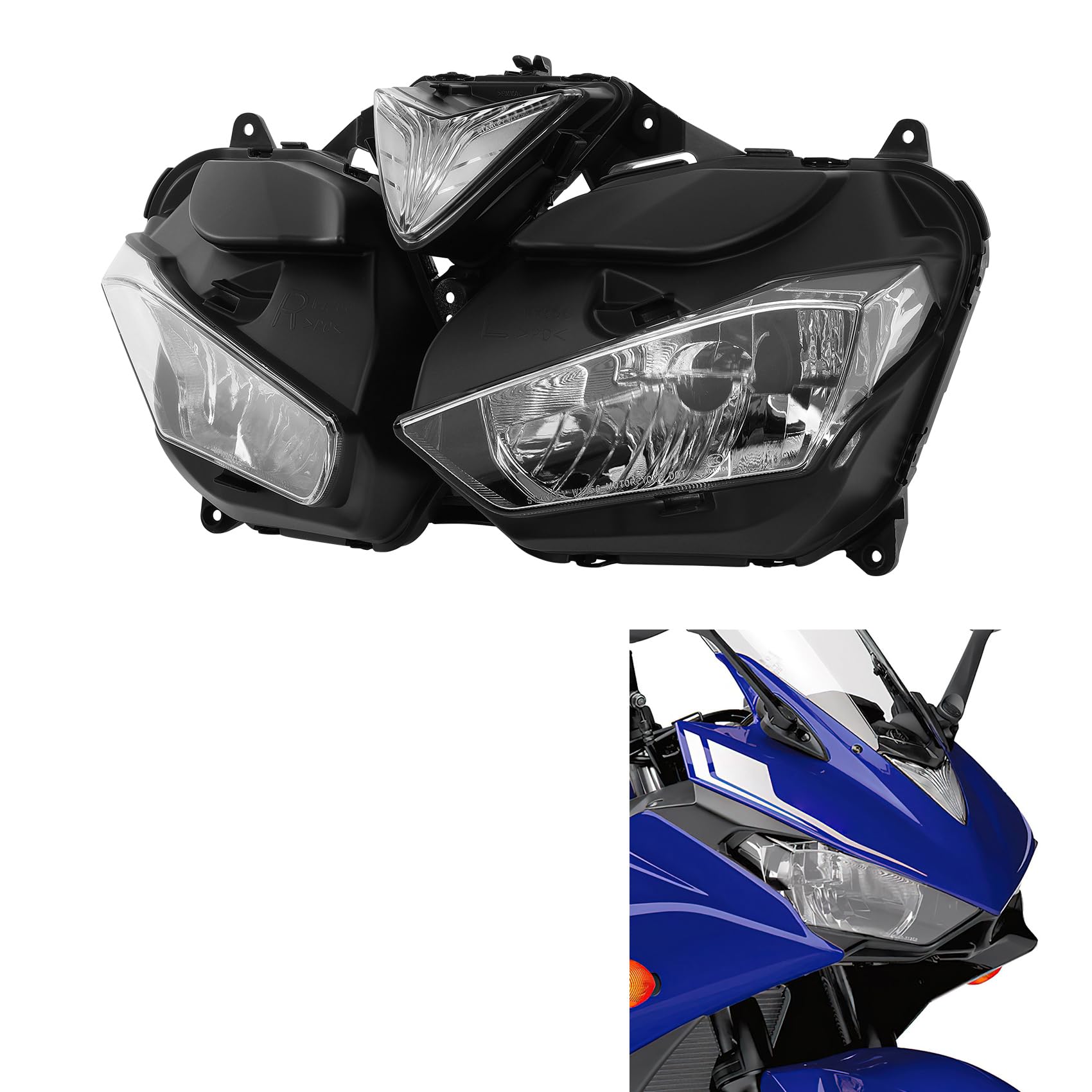 TCT-MOTORPARTS Headlight Lamp Assembly Fit For Yamaha YZF R3 R25 2013-2016 2014