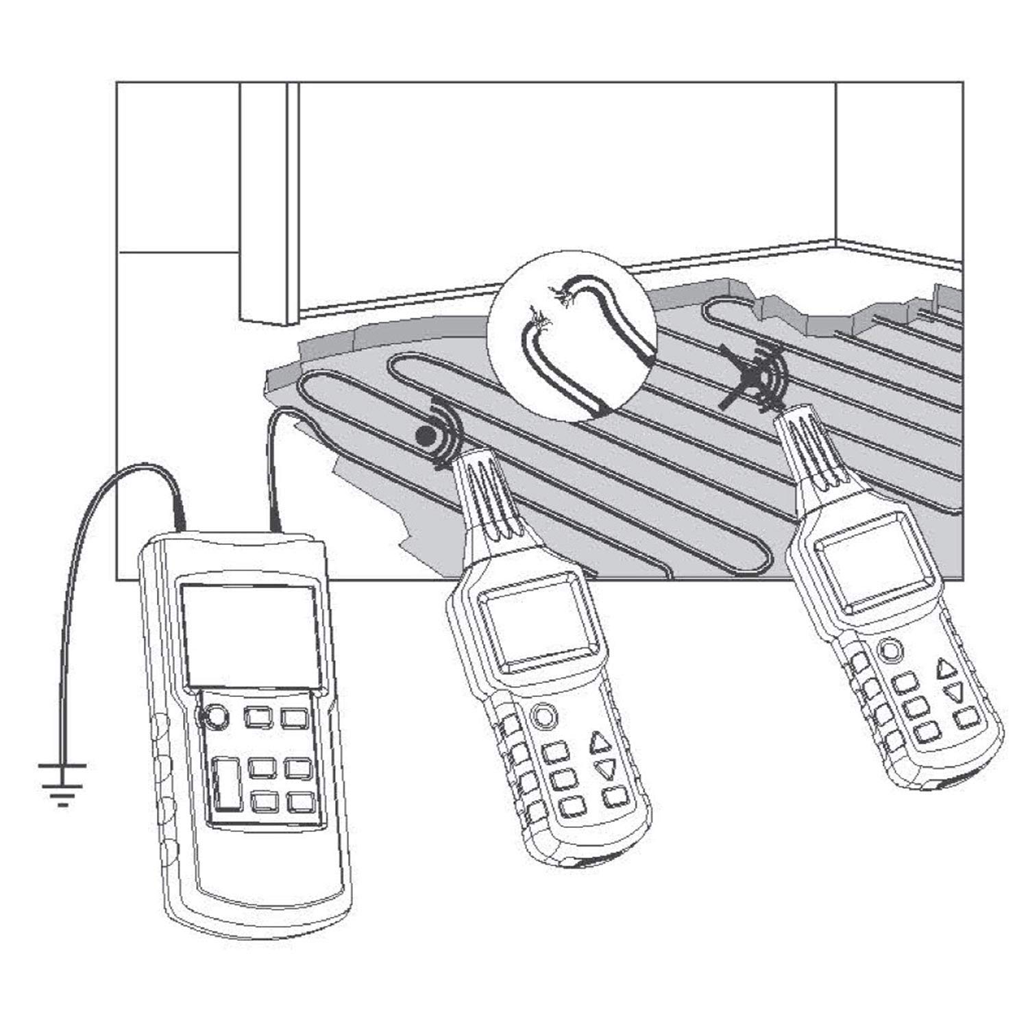 KPS-CC840 Localizador de Cables - Detector de Cortocircuitos y Roturas de Cables, Tuberías y Conductos Hasta 2.5m de Profundidad - CAT III 300V
