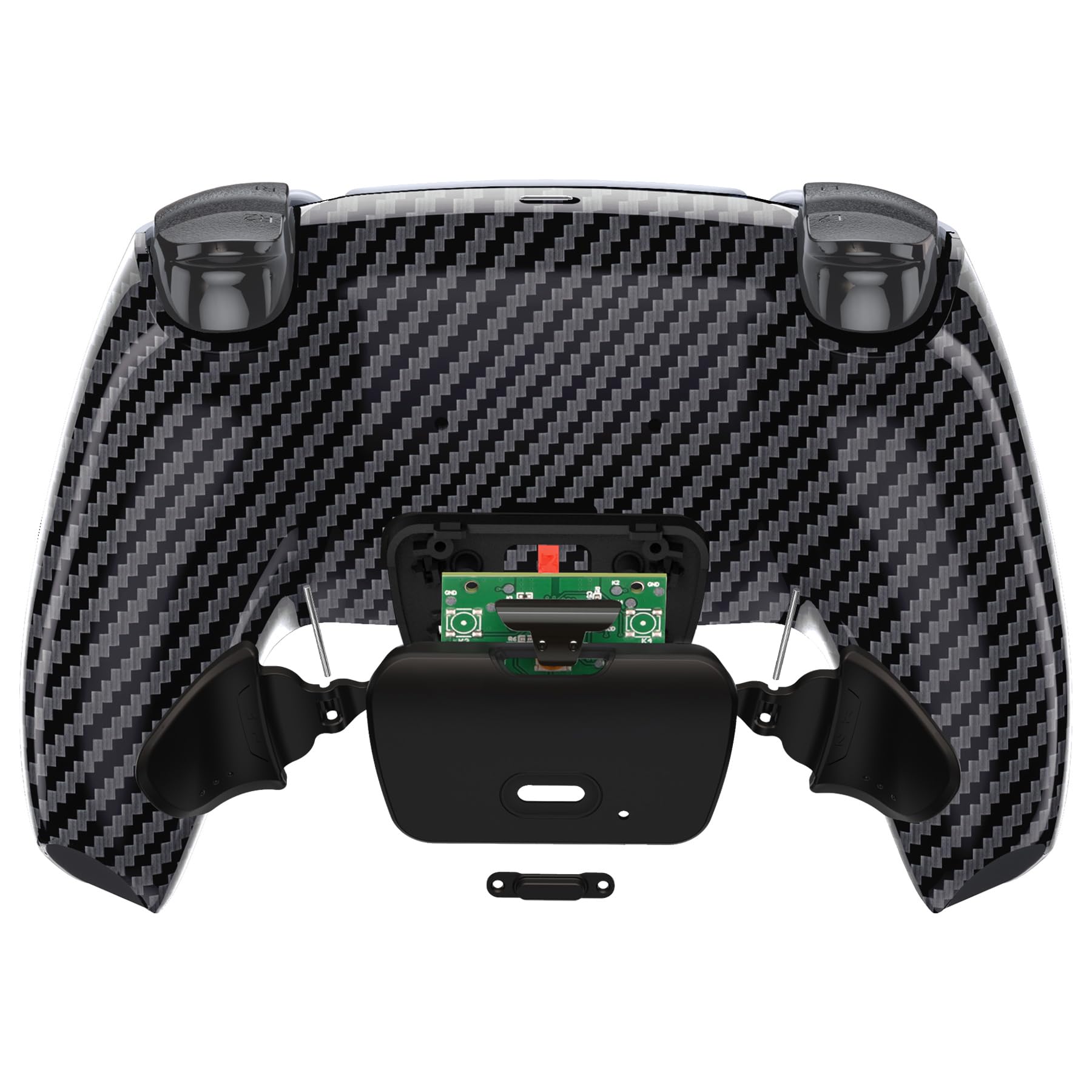 eXtremeRate Rise V3 Remap Kit Programmabile per ps5 Controller,Tasti Aggiuntivi Palette Cover Posteriore Back Button Paddles per ps5 Joystick BDM-030/040/050,Fibra di Carbonio Grafite