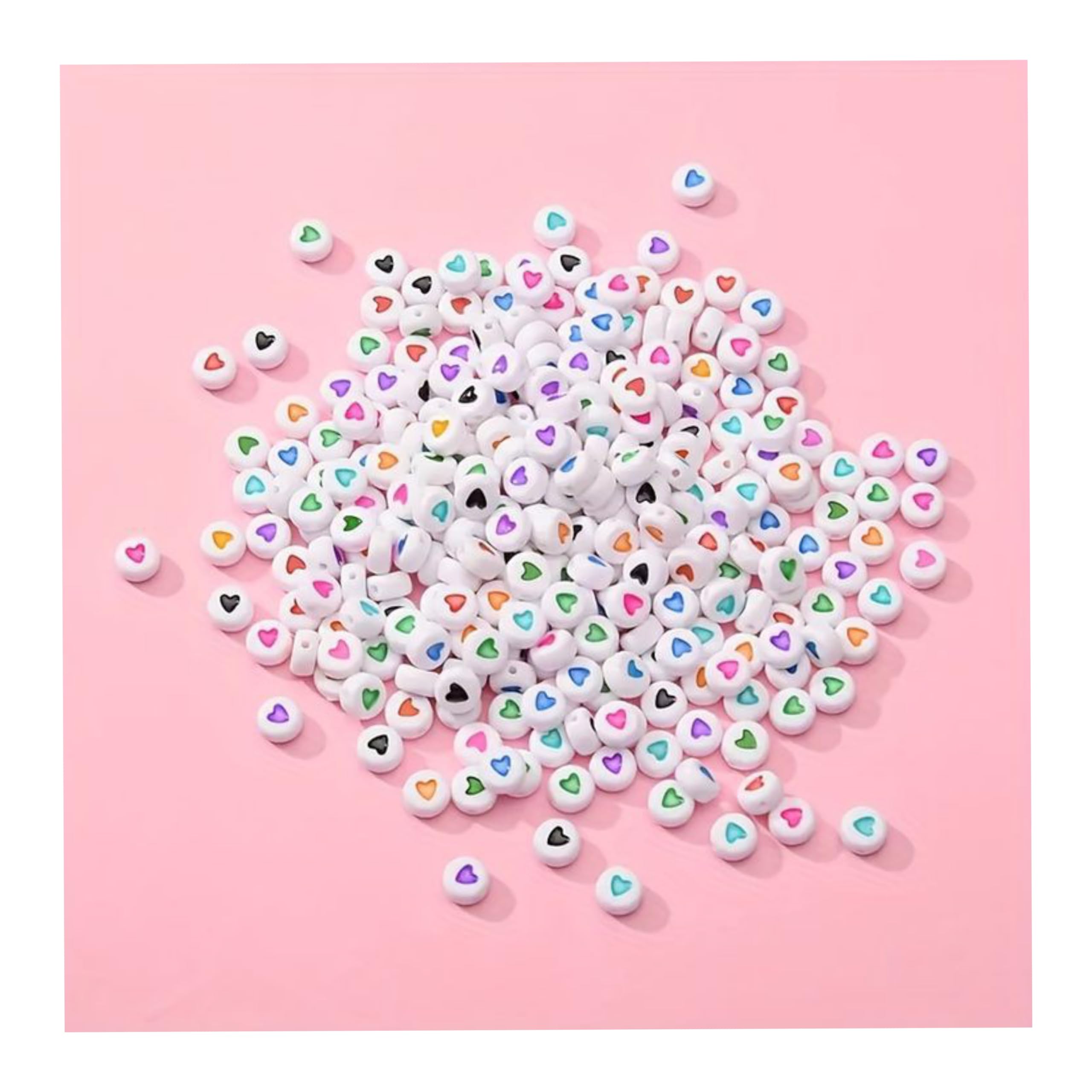 Assorted Bead Set for Jewelry Crafts, 50 Pieces, Heart Shaped-image-41