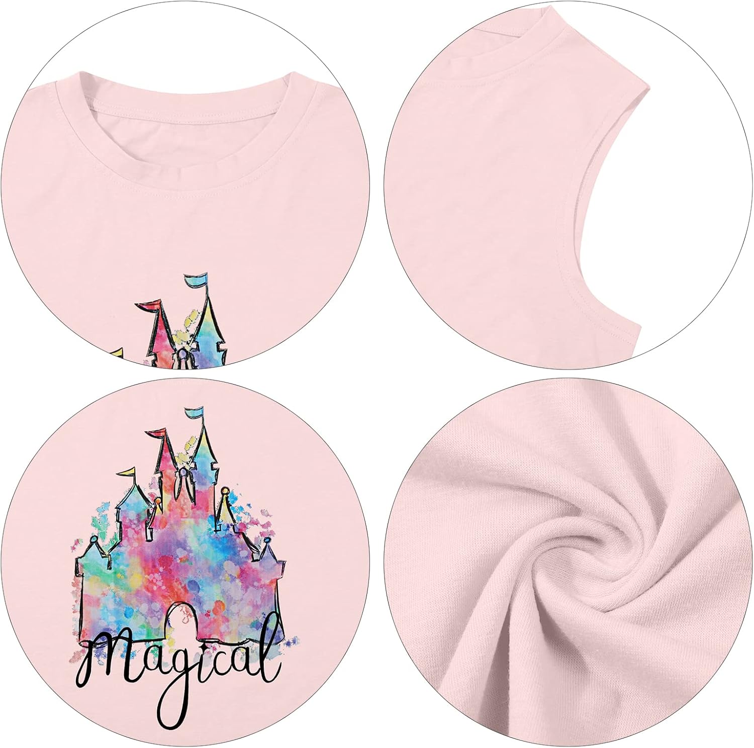 LUKYCILD Magic Castle Tank Top Women Magic Kingdom Shirts Graphic Tanks Summer Holiday Vacation Sleeveless Tops - Image 6