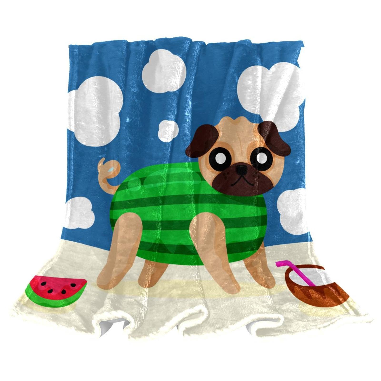 Couverture polaire carlin chaude pour des soirées cocooning sur le canapé