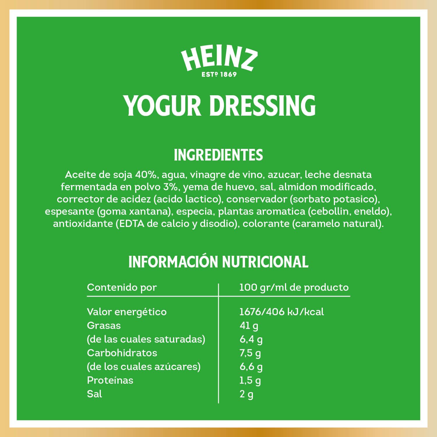 Heinz Salsa de Aderezo Yogurt 395 g