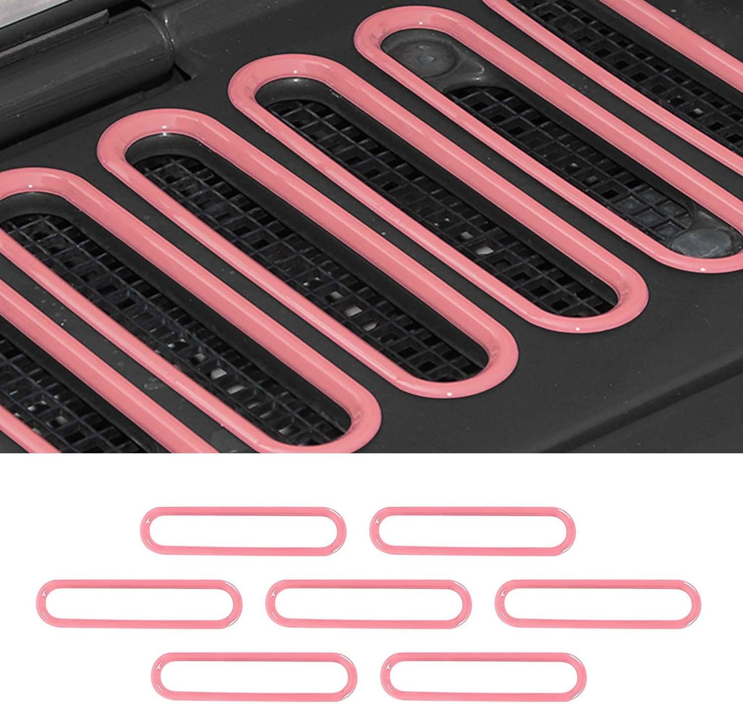 RT-TCZ Hood Vents Cover Trim Decorative Exterior Accessories for Jeep Wrangler JK JKU 2 Door 4 Door 2007-2017,Pink