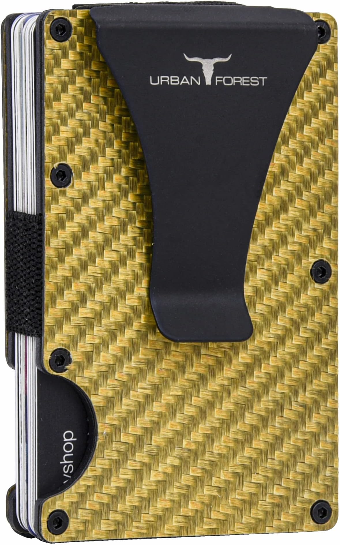 Leather Asher Gold Metal Card Holder For Men & Women