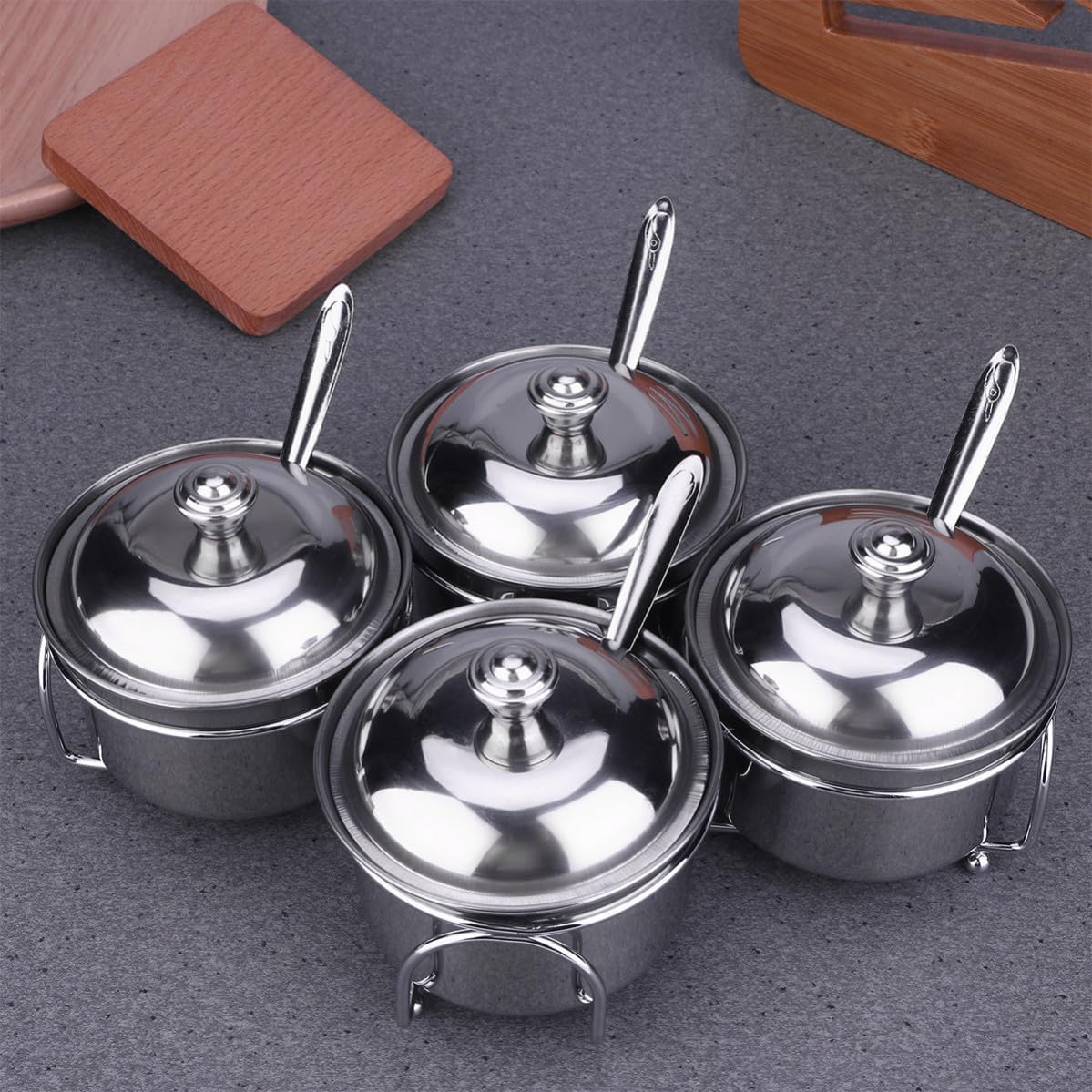 Stainless Steel Seasoning Box with Lid for Pepper and Sugar