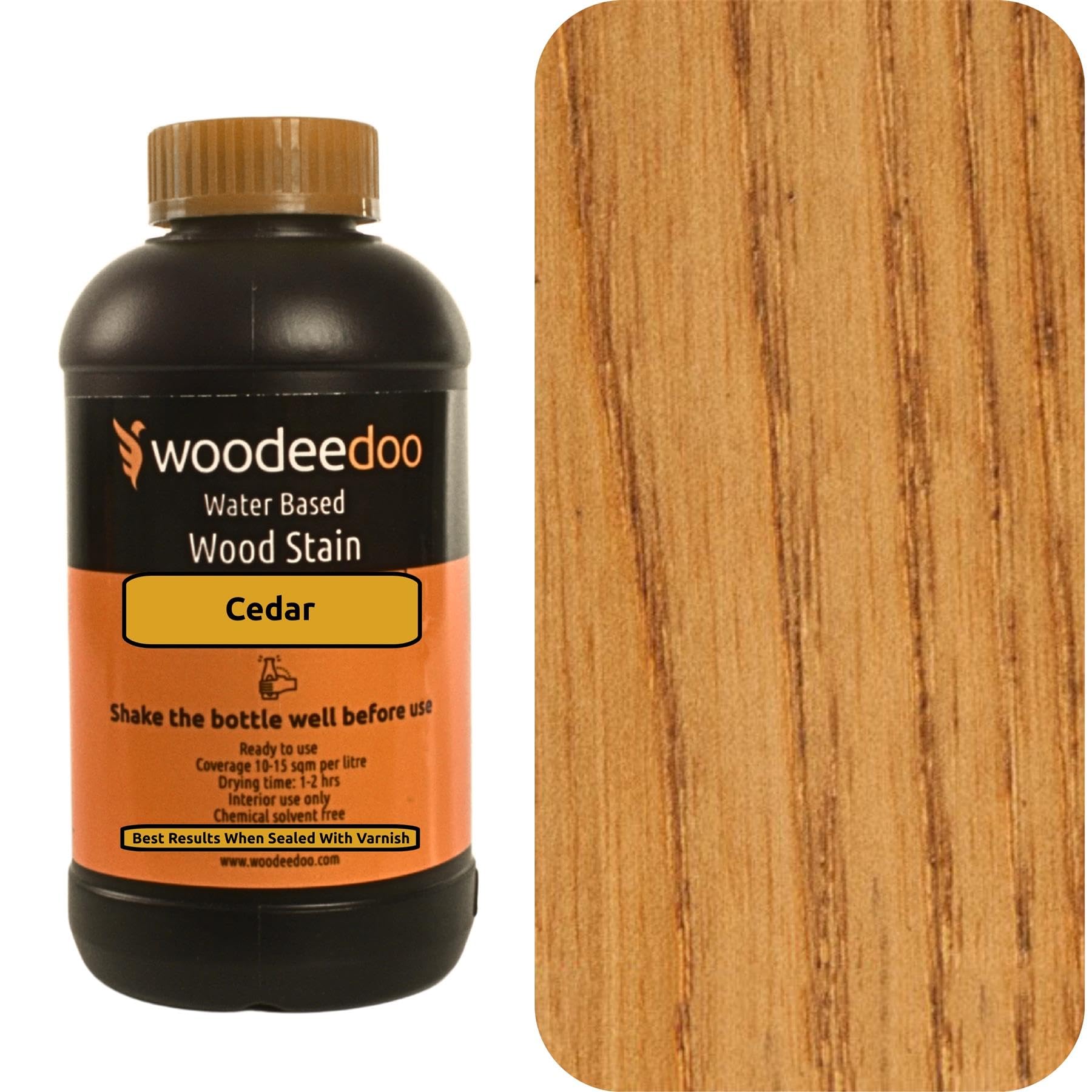 Woodeedoo Cedar Water Based Wood Stain | Wood Dye | Ready To Use | Environmentally Friendly | Solvent Free | Odour Free | 450 Ml |