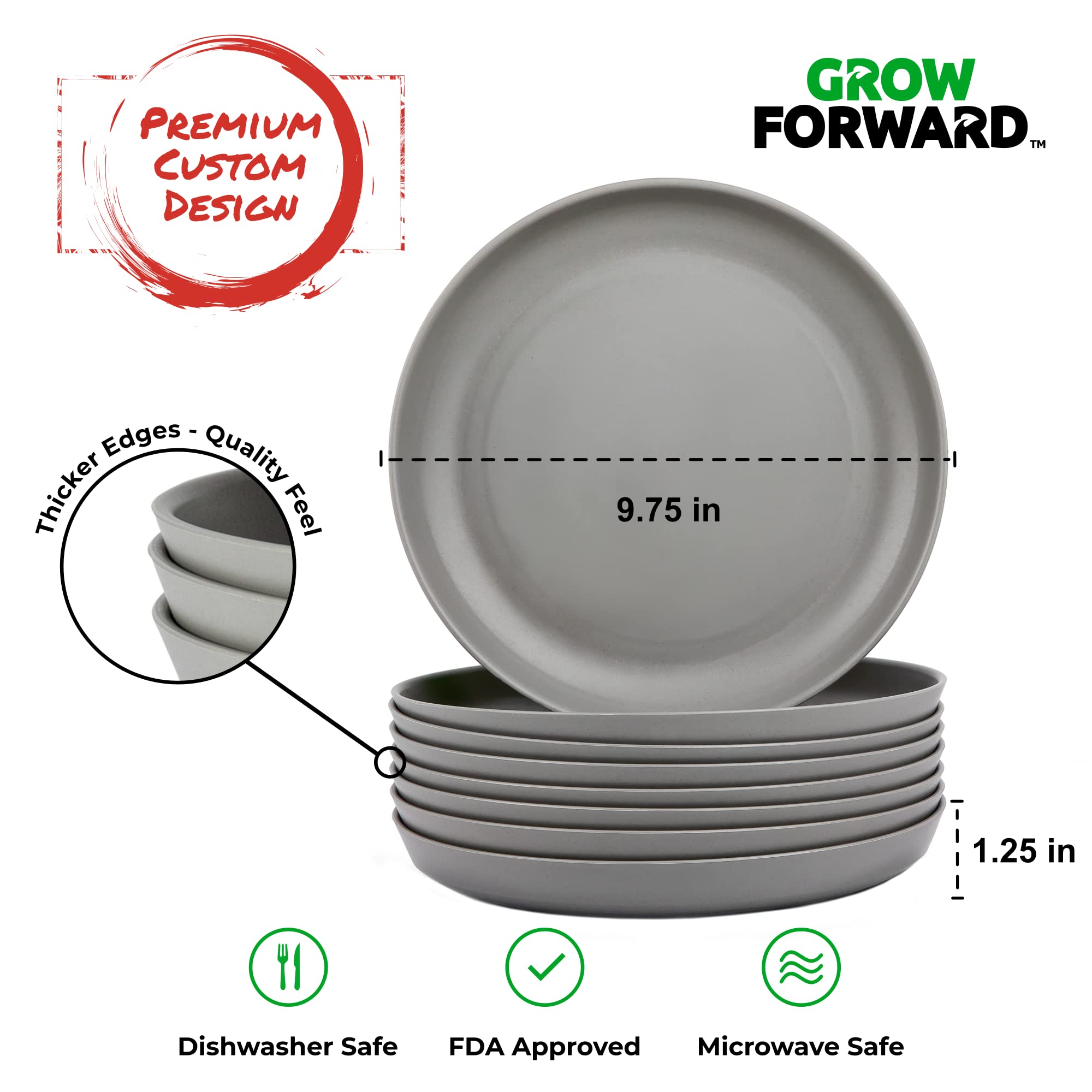 Snapklik.com : Grow Forward Premium Wheat Straw Plates - 10 Inch ...