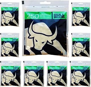SA 6000 x BULL Brand MENTHOL 6mm Cigarette SLIM Tobacco Filter Tips Resealable Bag Smoking 250 UK