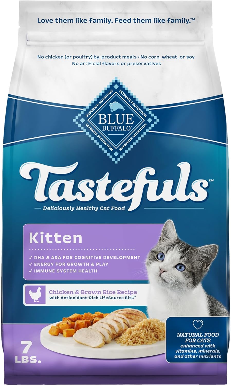 Blue Buffalo Tastefuls Kitten Food With DHA Dry Cat Food Made in the USA with Natural Ingredients