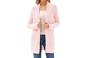 Cozy and Fluffy Open Front Long Cardigan Sweater for Women
