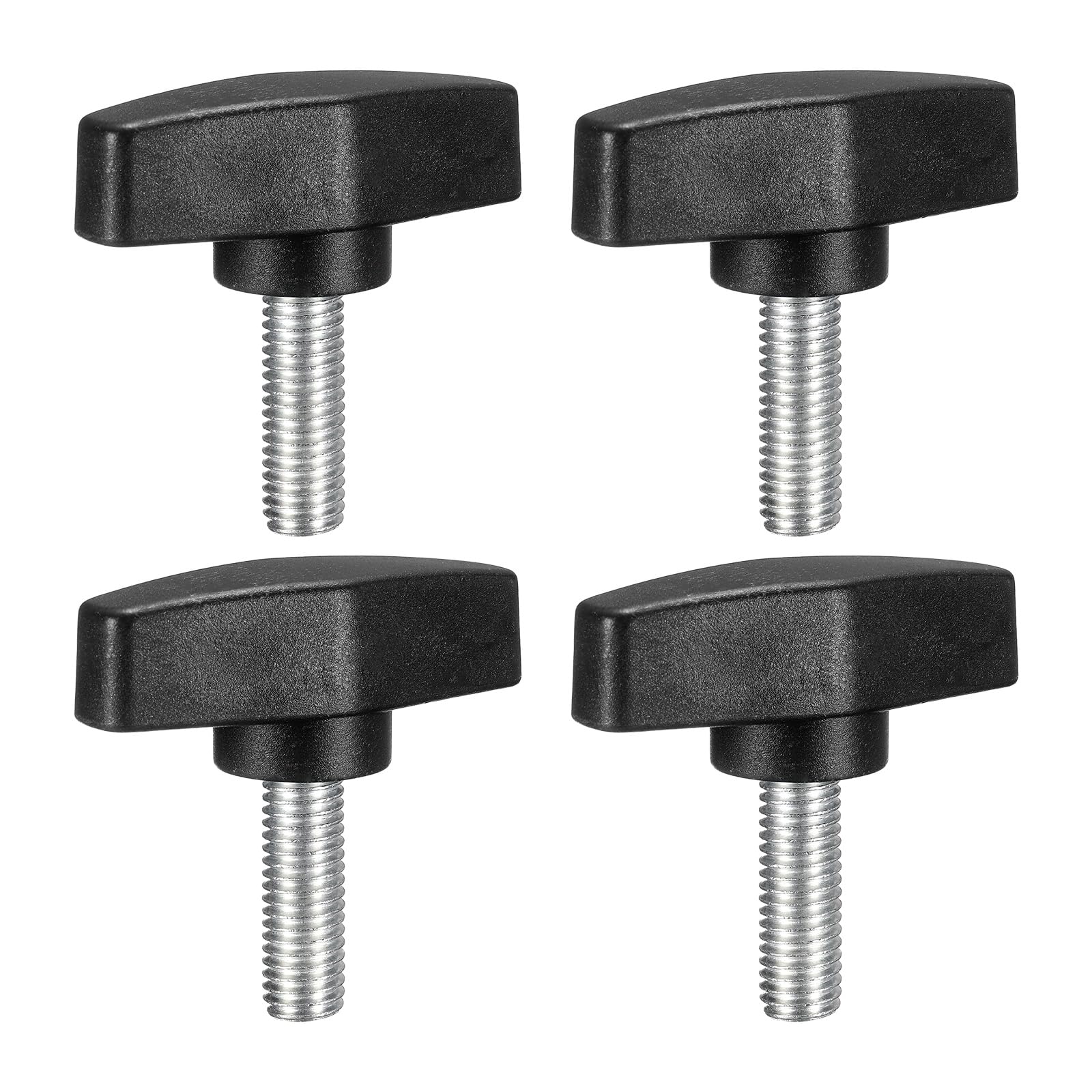 sourcing map 4Pcs Clamping Screw Knob, M10 x 30mm Metric Carbon Steel t Shaped Thumb Screws Handle for Quick Remove Hand Tightening Knob Replacement