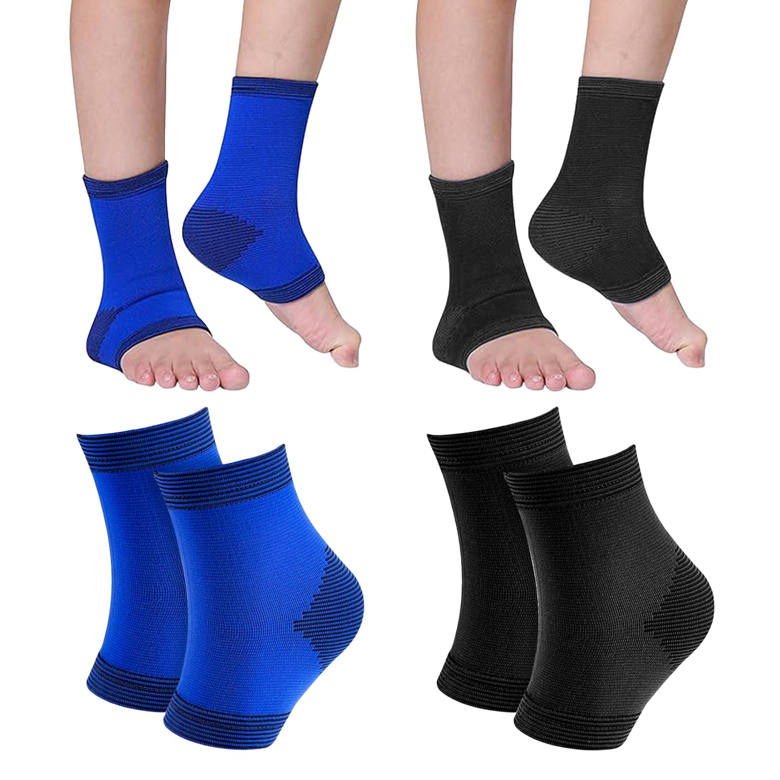 Enjiror 2 paia di cavigliere per bambini, calze a compressione per bambini, traspiranti, per alleviare il dolore ai piedi e al tallone, protezione dai