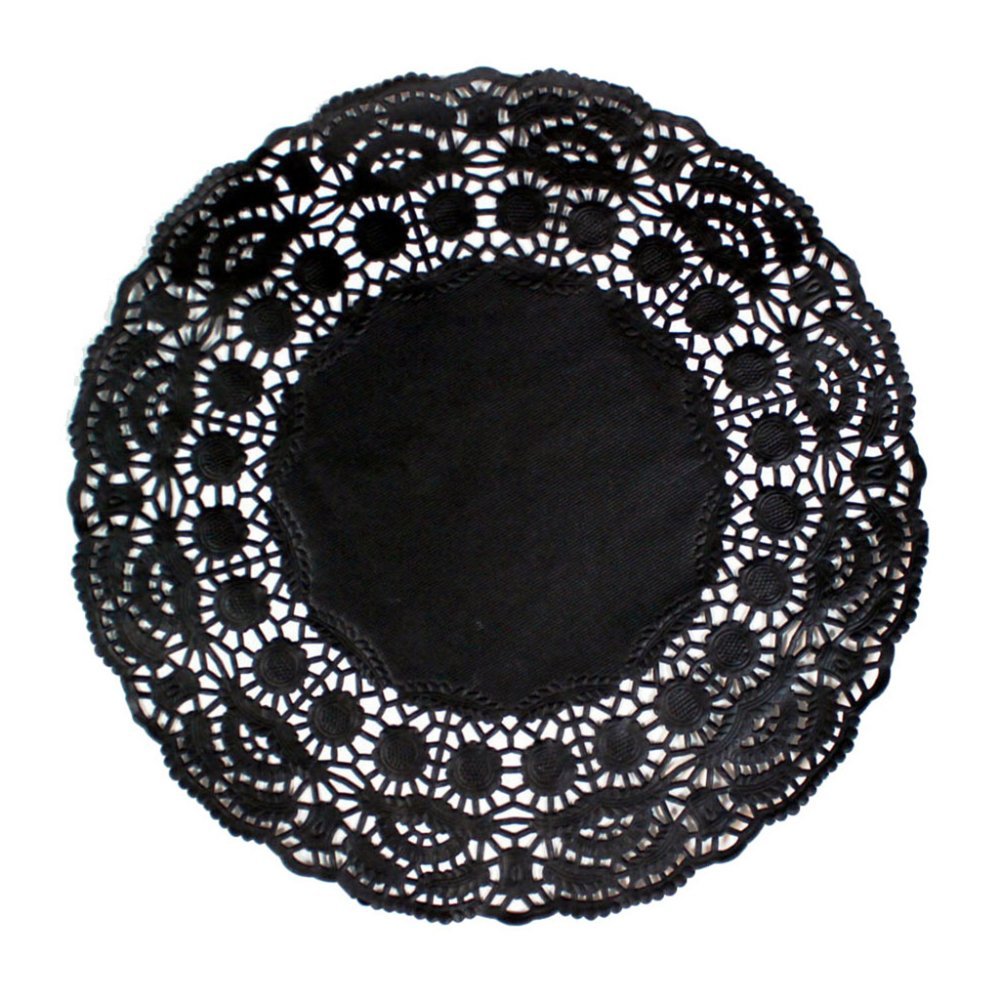 Garcia de Pou Round Doilies, 9 cm, Paper, Black