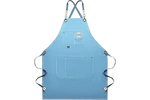 Light Blue Kitchen Apron for Cooking