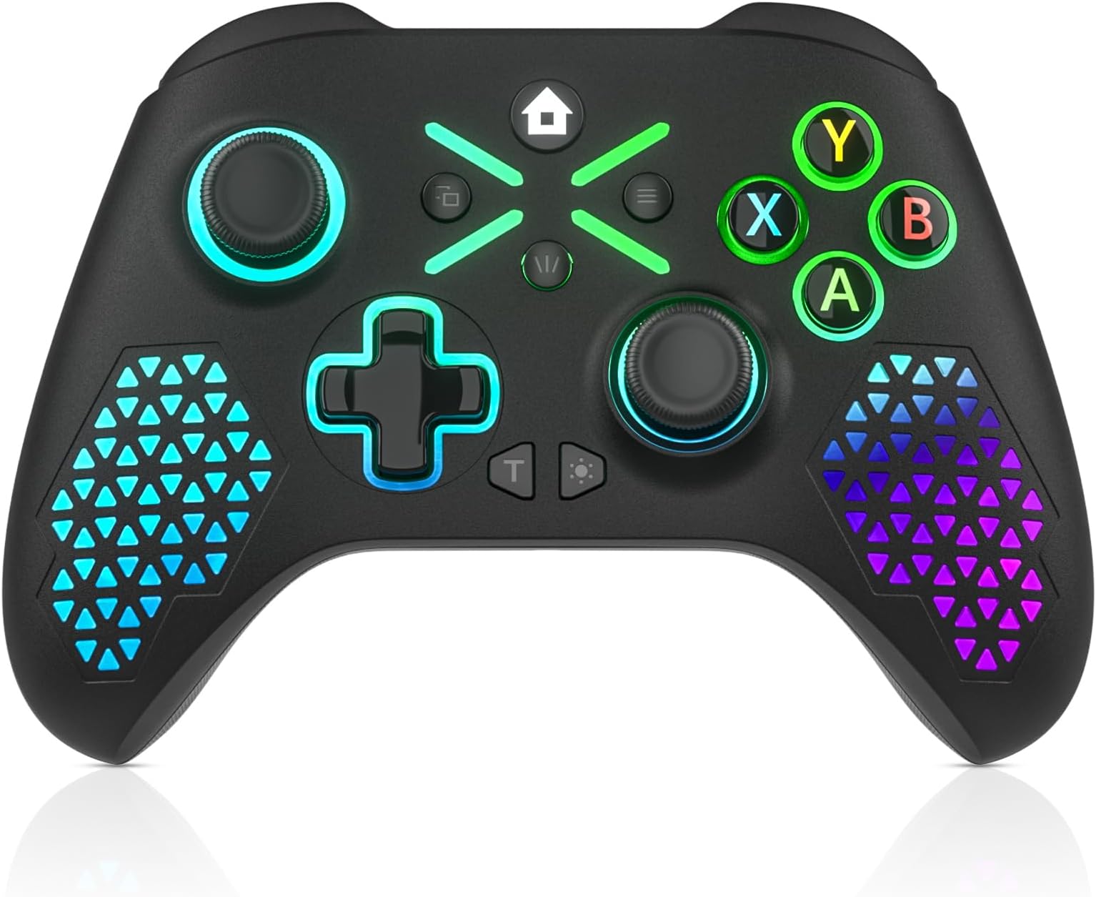 Dinosoo RGB Wireless for Xbox Controller Series X|S, Xbox One & PC Windows 10/11, Hall Effect Joysticks, Built-in Battery Dual Vibration Turbo Macro Function, 2.4GHz Adapter