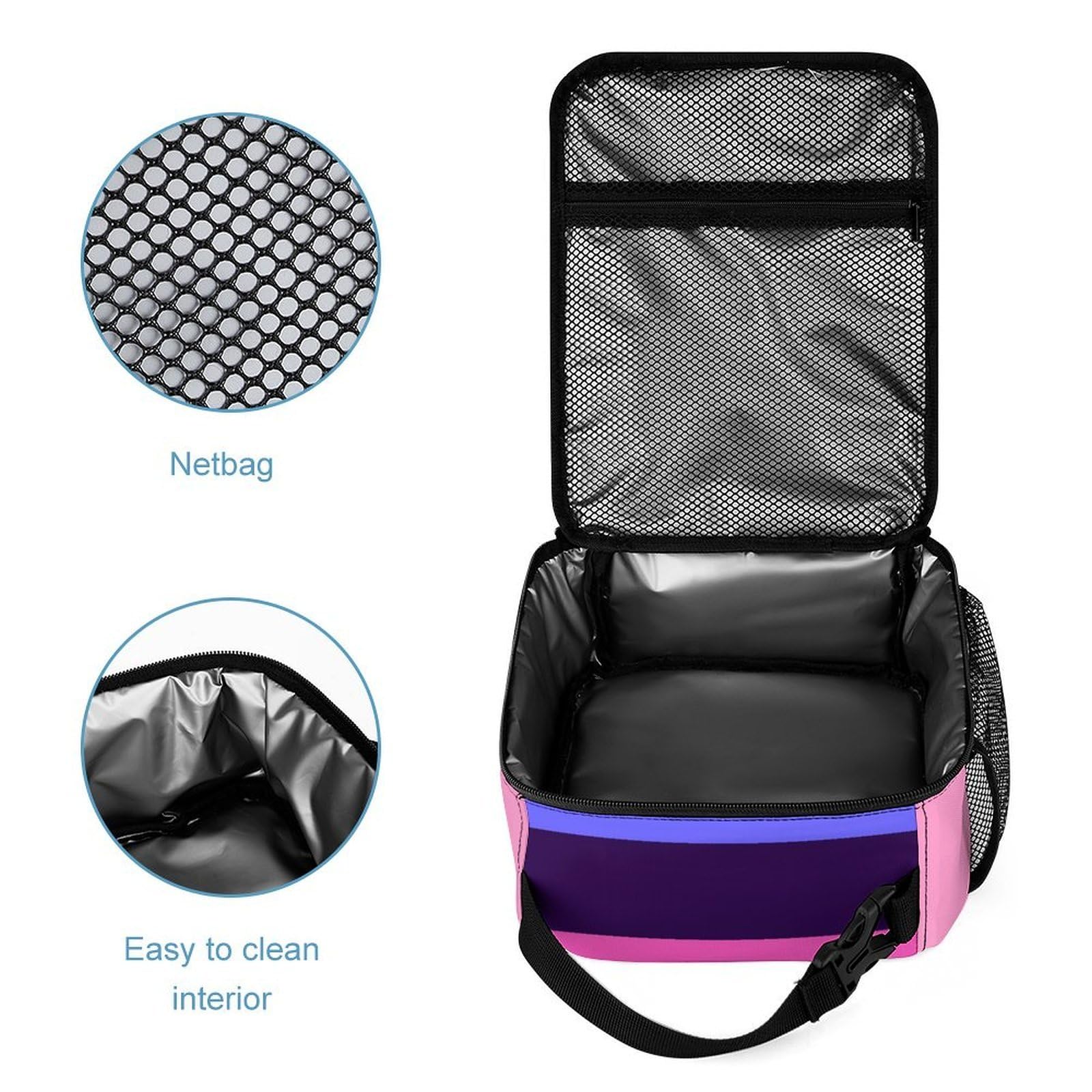 Sac à dos avec boîte à lunch, sac de rangement, drapeau LGBT, ensemble sac à dos omnisexuel et trousse de maquillage