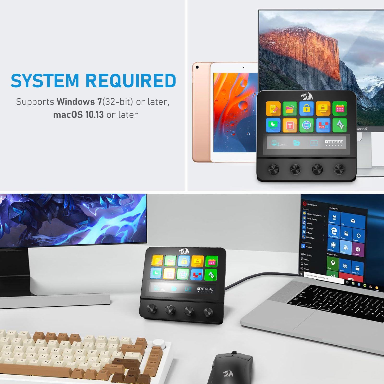 Redragon SS552 Stream Controller - All-in-One Makro Pad Mit LCD-Tasten & Touch-Streifen