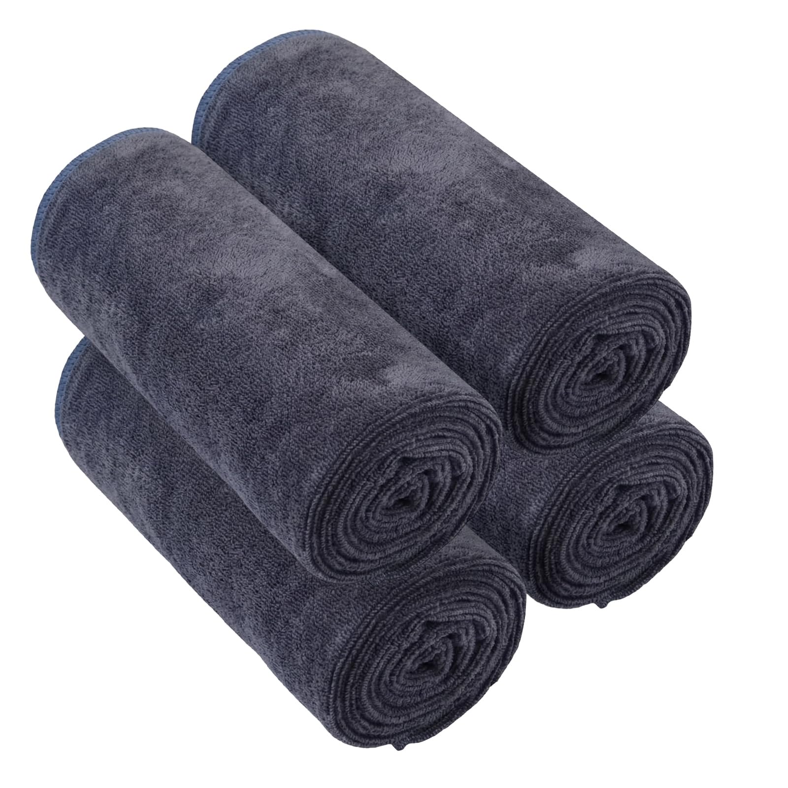 TW1TGOFT 4Pack Gym Towels for Men Women - 75x35cm Microfibre Sports Towel Fast Drying & Super Absorbent Sweat Towels for Workout Yoga Camping Travel (4, black, Medium)