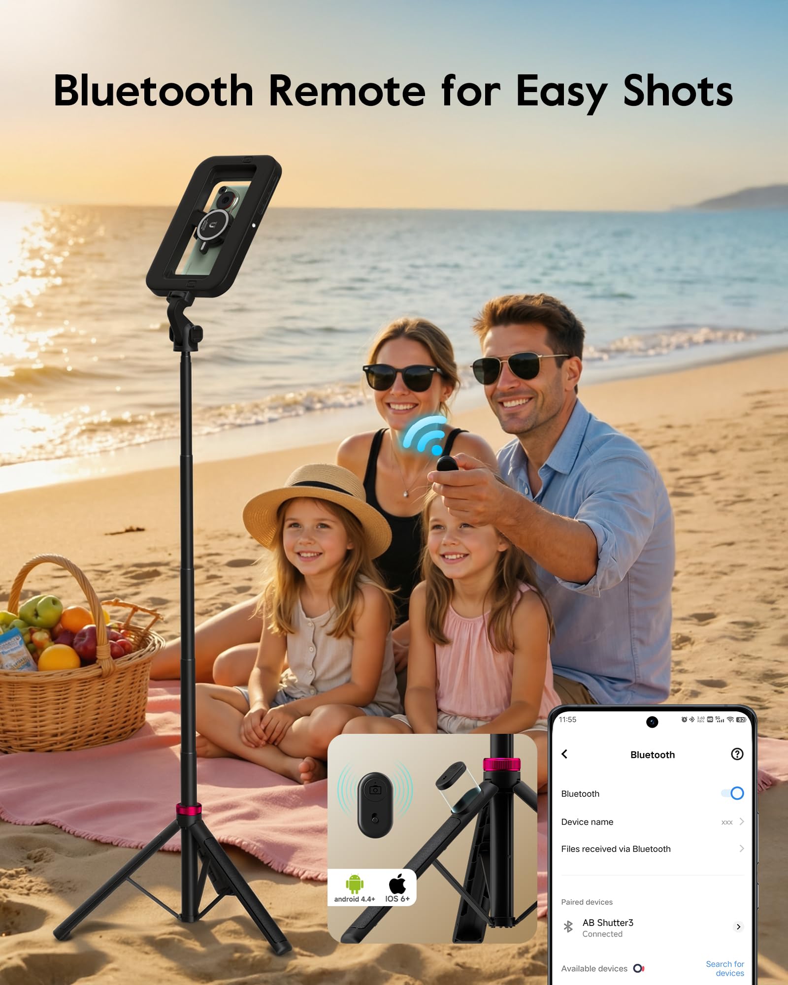 15W Ringlicht mit Stativ, 6000mAh Magnetisches Handy Stativ mit Ringlicht, 2500K–9000K Dimmbar, Tragbares Ring Light für Food Fotografie, Mukbang, Reise Vlog, Live-Stream, CRI＞95