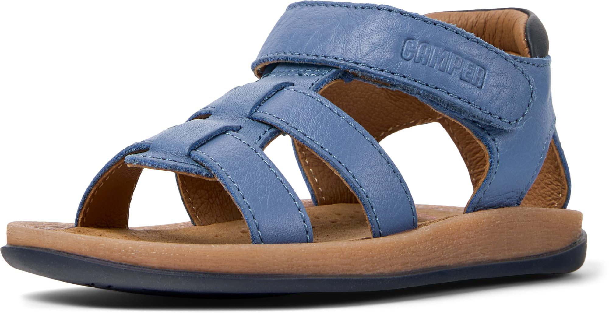 Camper Unisex Kids Bicho K800628 T-Strap Sandal, Medium Blue 001, 4 UK Child