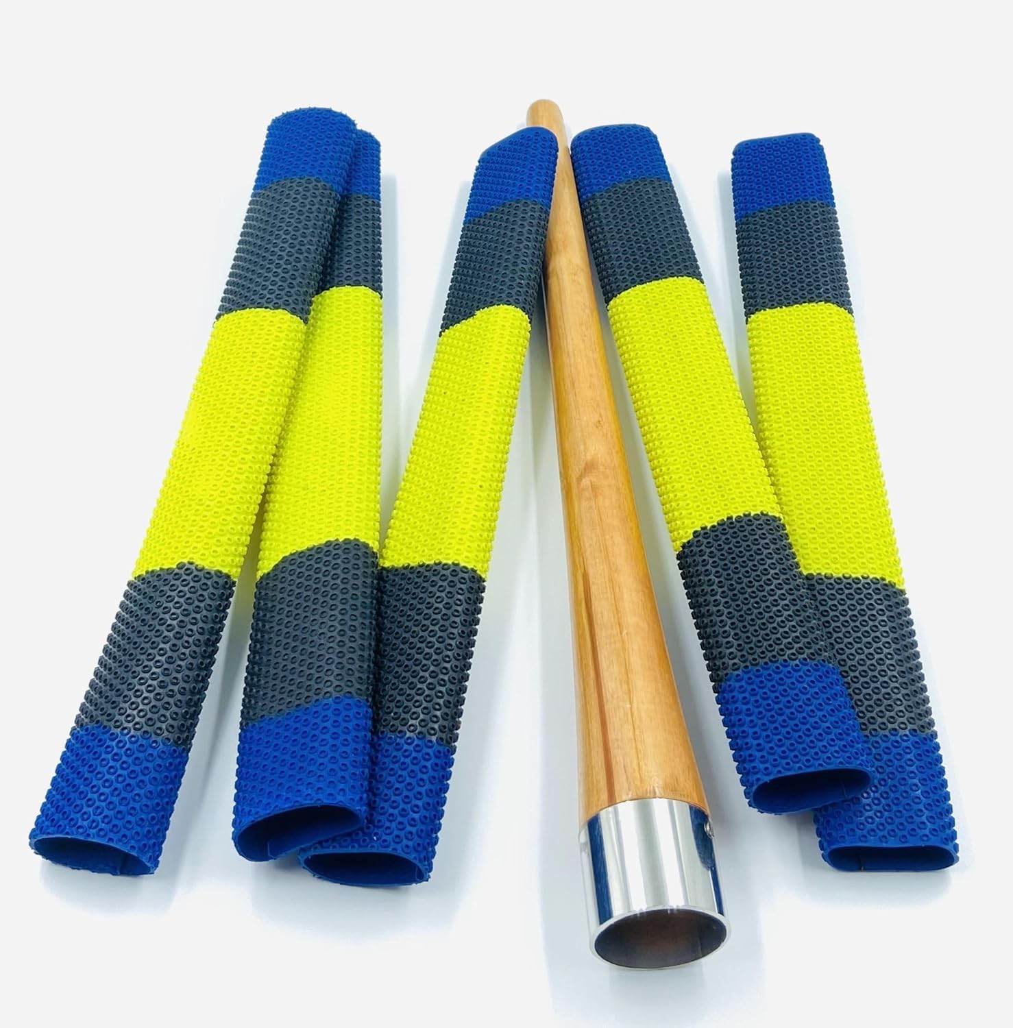JaHaNa Sports Set of Wooden Grip Applicator Gripper Cone and 5 Cricket bat Grips Multicolour (Octopus Motion)