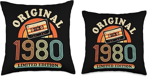 Miniatura 3 de Retro Limited Edition 1980 Cassette Tape 44th Birthday Throw Pillow