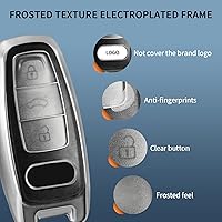 Vista 2 de TANGSEN Funda inteligente para llavero compatible con Audi A3 A6 A7 A8 E-Tron S3 S6 RS6 S7 RS7 Q7 SQ7 Q8 SQ8 3 4 botones entrada sin llave remoto