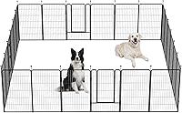 Vista 11 de Corralito portátil para perros, valla de ejercicio de metal resistente para mascotas, corral para interiores y exteriores, corral para mascotas