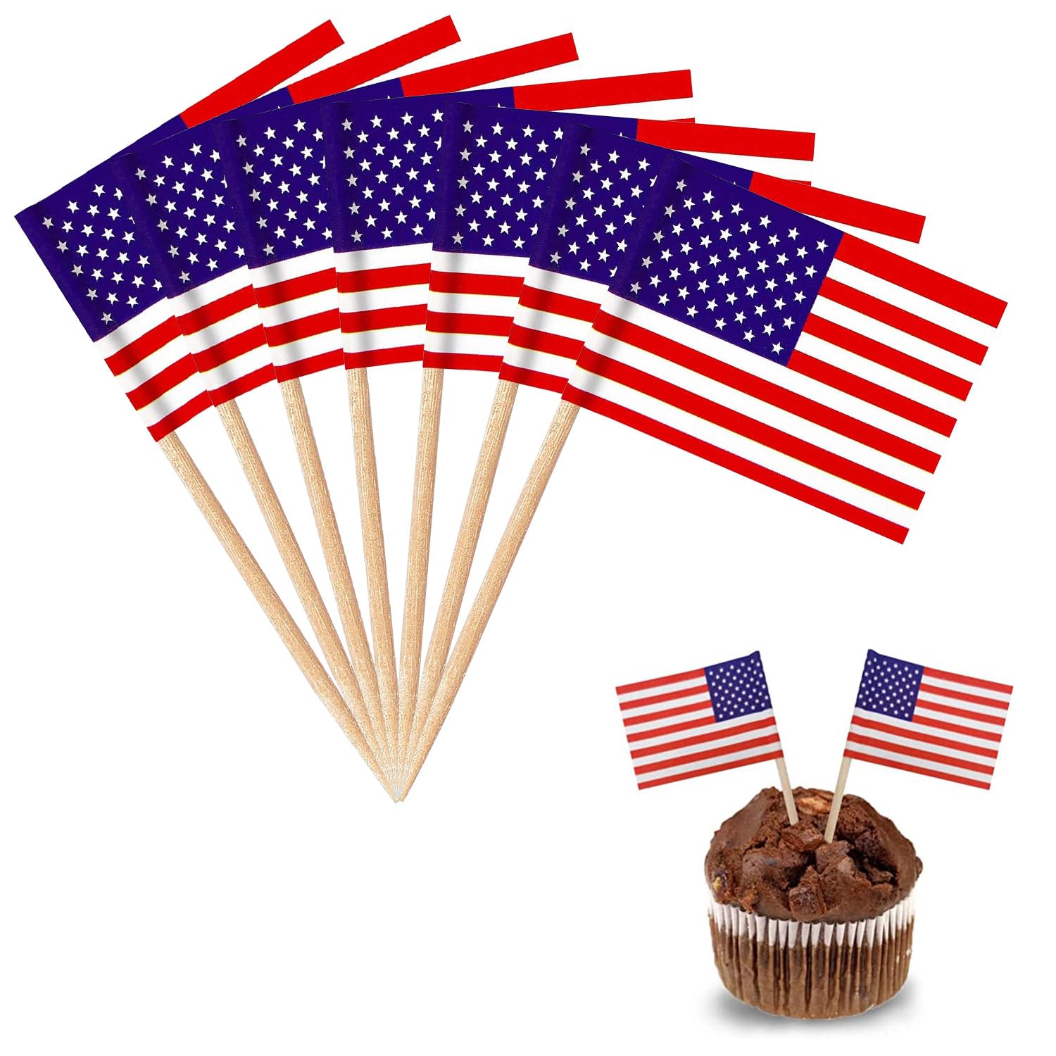 200 Pcs Drapeaux Internationaux Drapeaux Cupcake Cure-dents