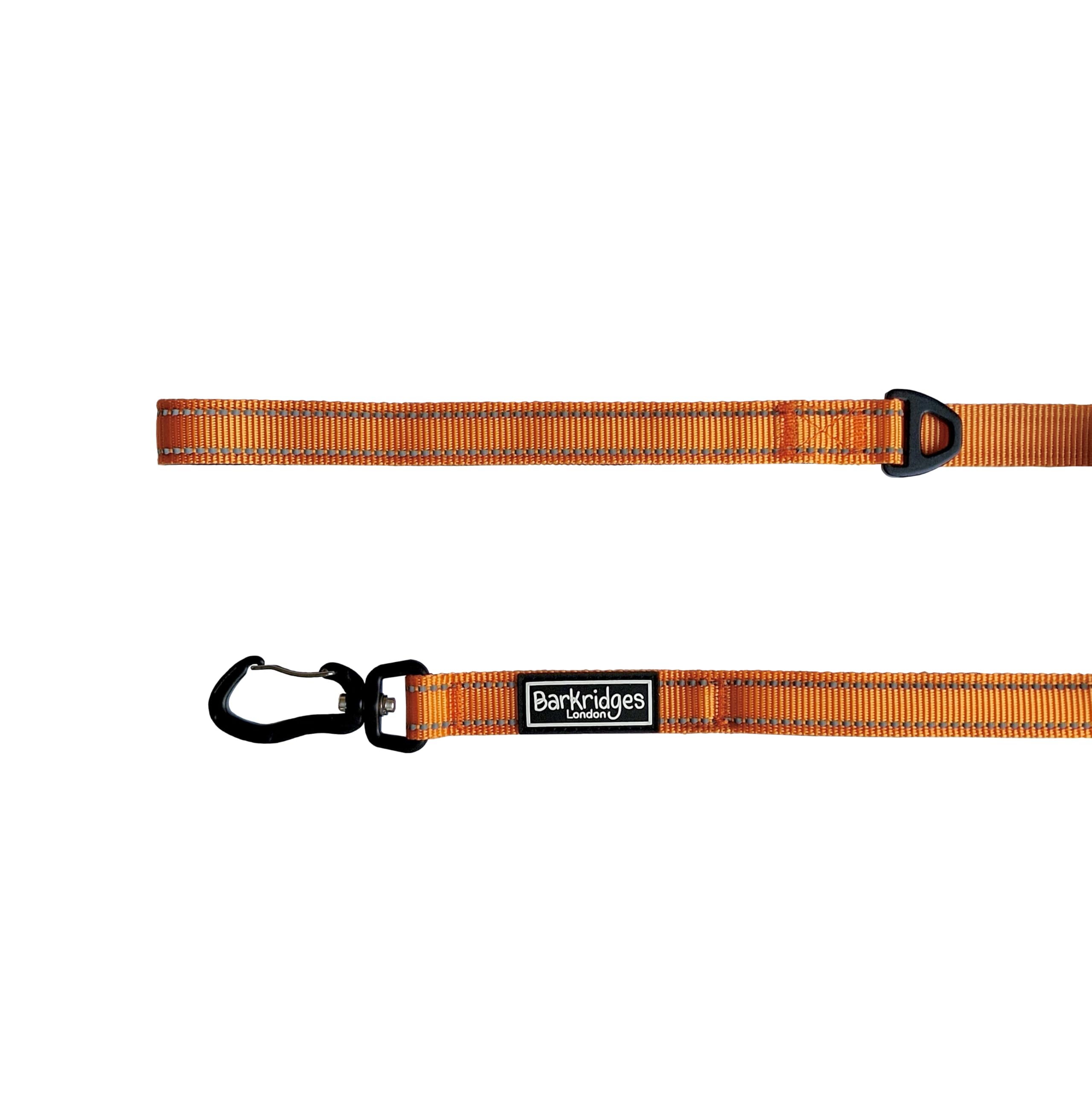 Barkridges® Lightweight Triple Handle Dog Lead Leash | Traffic Handle | Secured | Auto Lock Aluminium Clip | Padded Handle | Reflective | Strong Nylon | Comfortable (Papaya Orange, 150 cm / 5 ft)