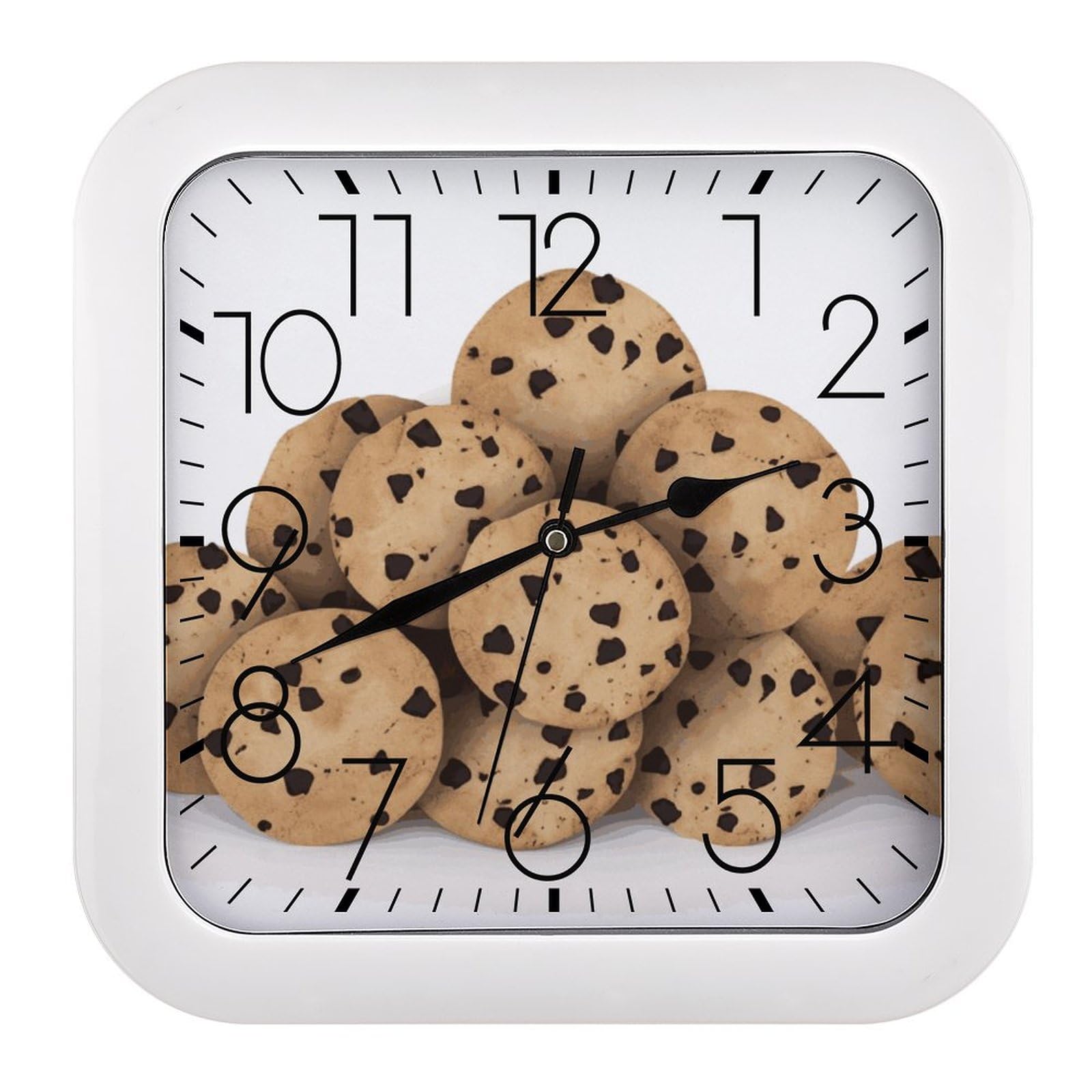 Horloge murale vintage pour cuisine et salon au motif biscuits rétro