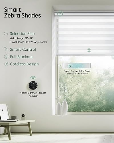 Miniatura 39 de Persianas de cebra motorizadas Yoolax compatibles con Alexa, persianas motorizadas con control remoto, persianas eléctricas inteligentes automáticas