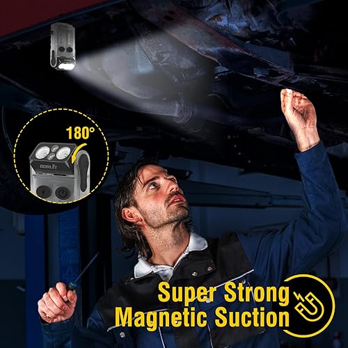 Miniatura 5 de BORUIT V20 - Linterna pequeña y potente con cabeza giratoria de 180, súper brillante, 1000 LM con luz lateral de mazorca, linterna recargable USB C