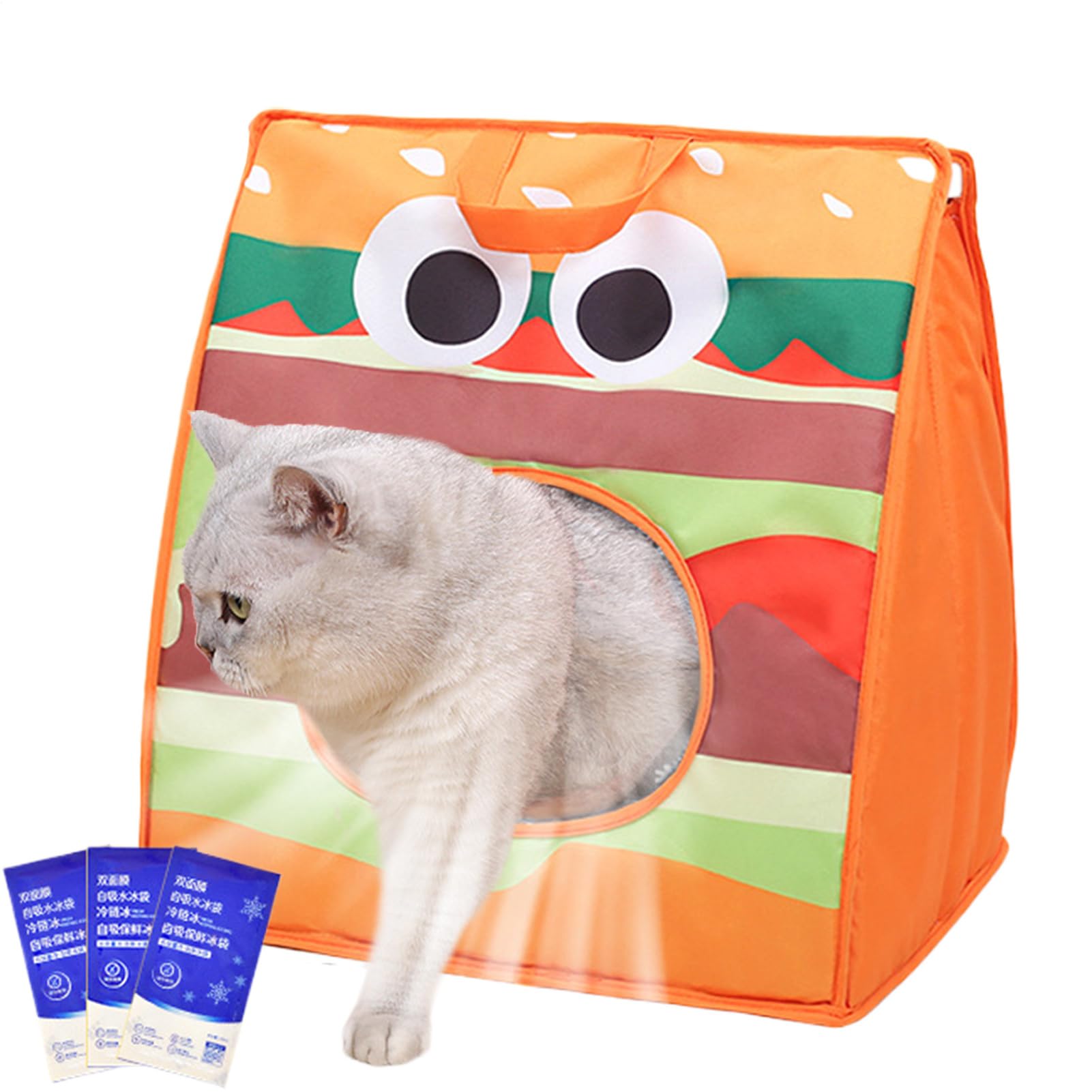 Sac de transport pour chat anti coup de chaleur avec enclos isolé et aéré