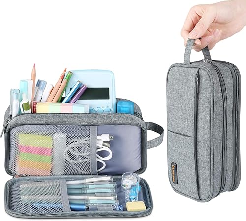 Miniatura 1 de Homecube Bolsa de almacenamiento de tela Oxford, soporte para bolígrafos, bolsa de maquillaje, organizador de papelería, bolsa para lápices con