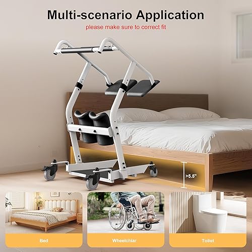 Miniatura 6 de Elevador de soporte mejorado, silla de transporte de pacientes para ancianos, silla elevadora para uso en el hogar, dispositivo de transferencia de