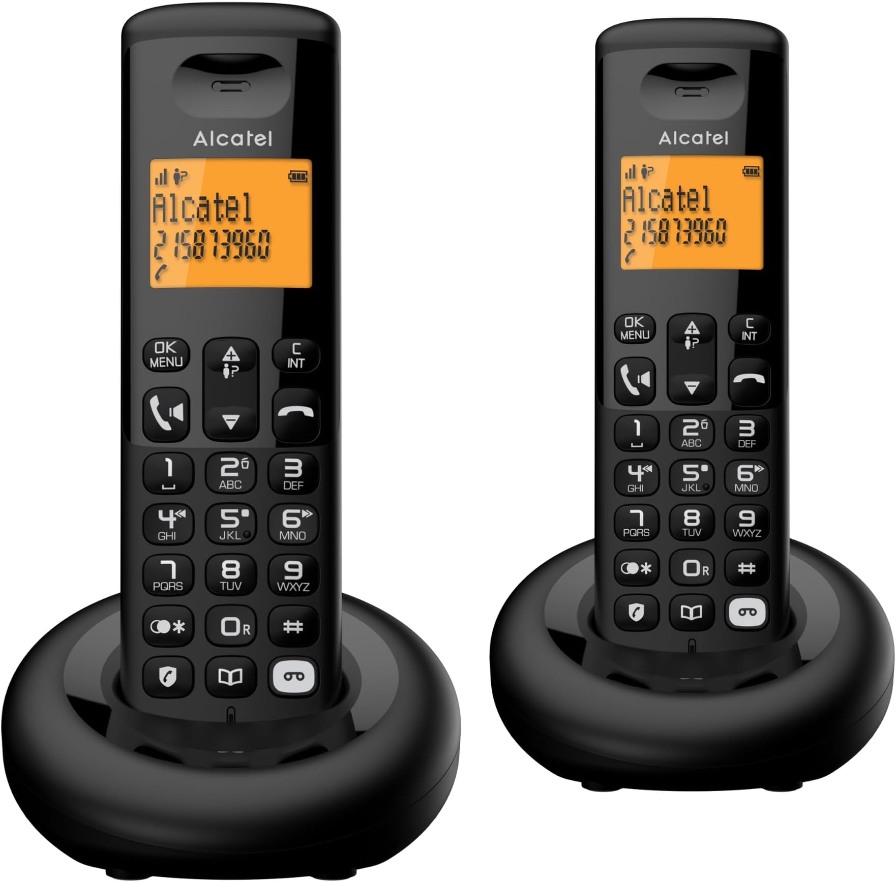 Alcatel F860 Voice Duo Cordless Phone with answering machine and 2