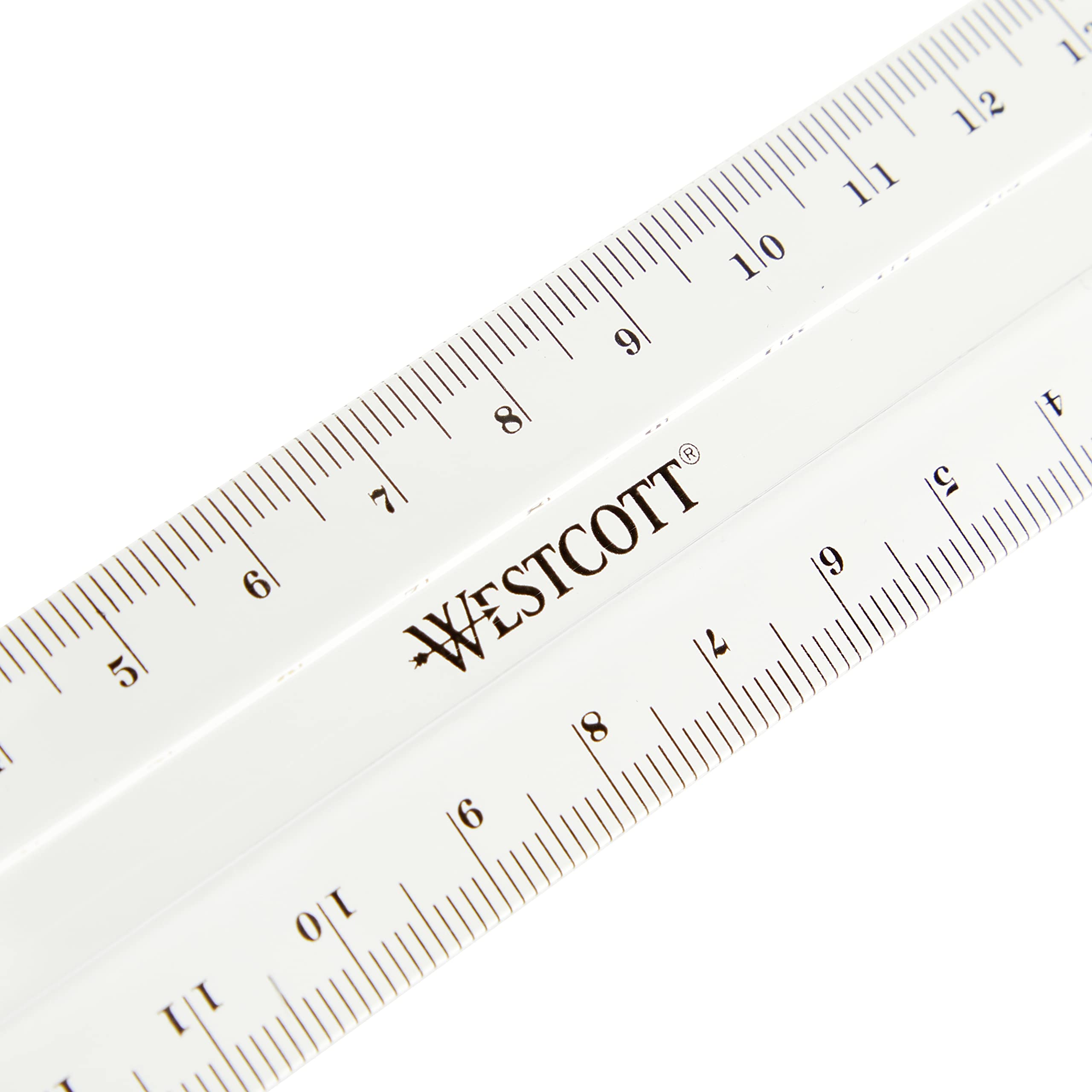 Westcott E-10303 Set matematica 4 pezzi plastica trasparente righello 15 cm goniometro