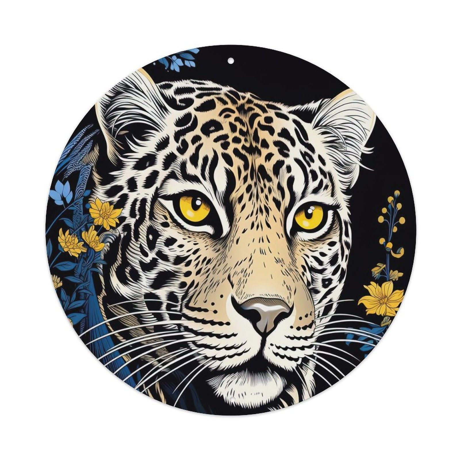 Vintage Animal Leopard Art Metal Tin Sign