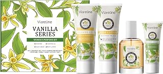 Vanilla Series Women's Perfume Gift Set, Shower Gel, Body Lotion, Hand Cream, 4-Piece Vanilla Fragrance Skincare Collection