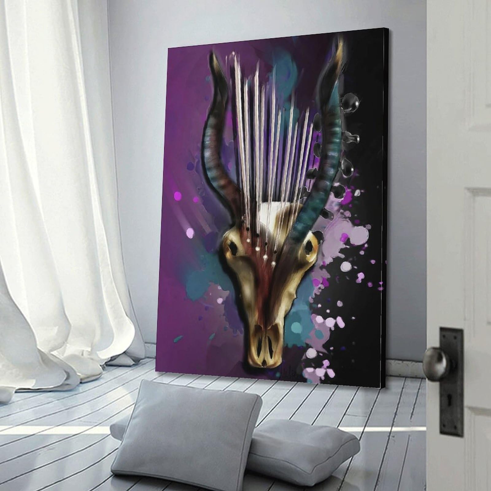 UNSGA Poster decorativo da parete con costellazioni di strumenti musicali, poster decorativo da parete su tela, poster decorativo per camera da letto, per camera da letto, 40 x 60 cm