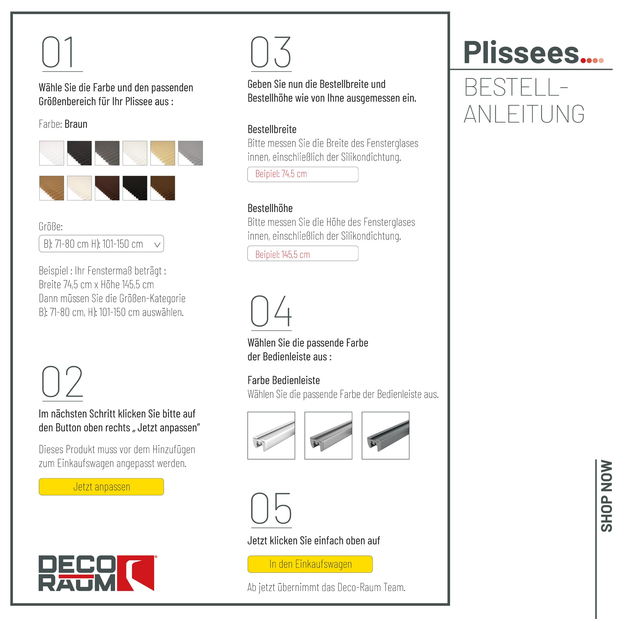 Deco-Raum Store plissé sur mesure Vanille pour fenêtre Plisseerollo volet roulant occultant pliable protection solaire translucide pour fenêtre et porte L: 71-80 cm, H: 201-250 cm