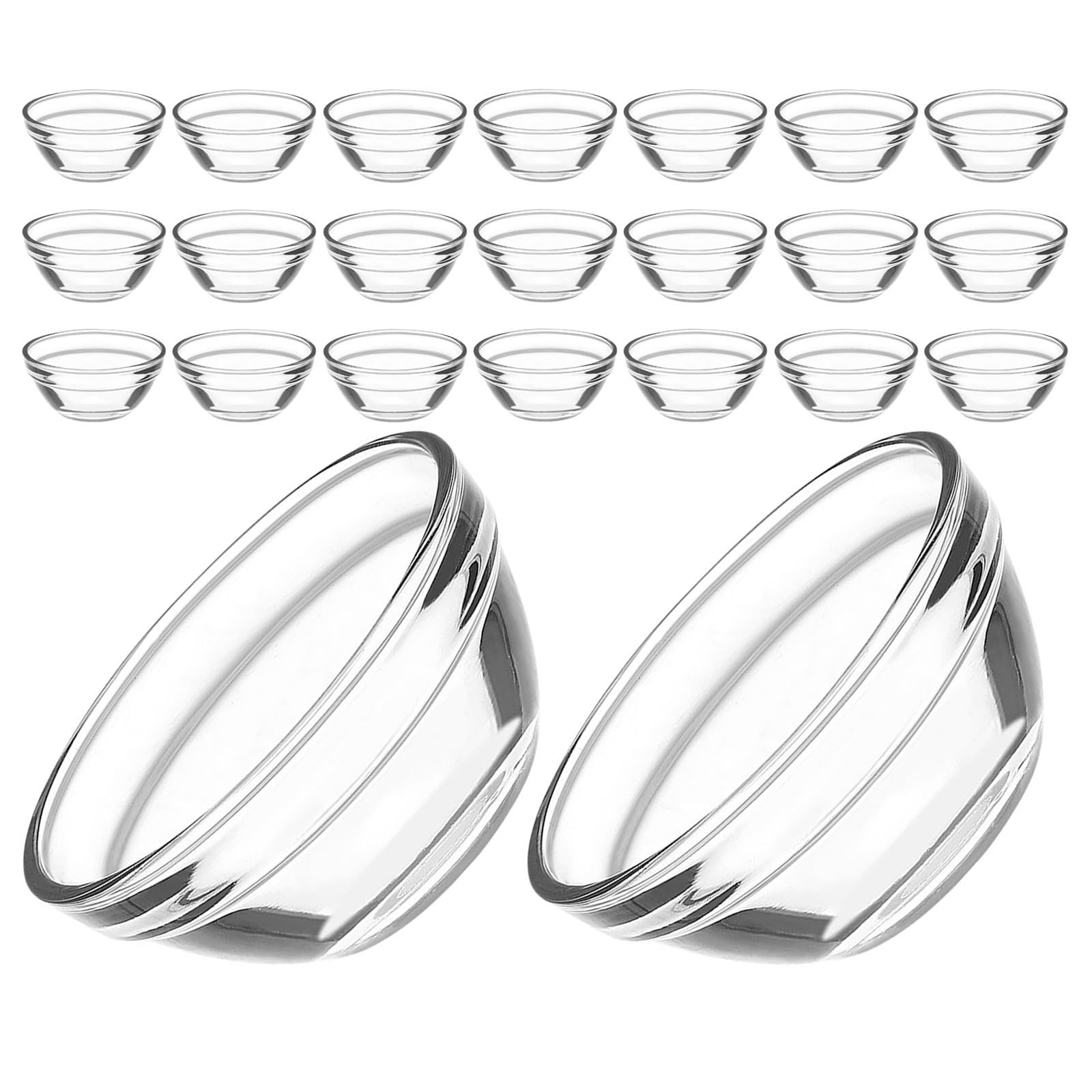 ibasenice 24 Stück Glasschälchen für Desserts aus Glas mit Stabilem Boden Spülmaschinenfest Rund für Individuelle Desserts bei Zusammenkünften