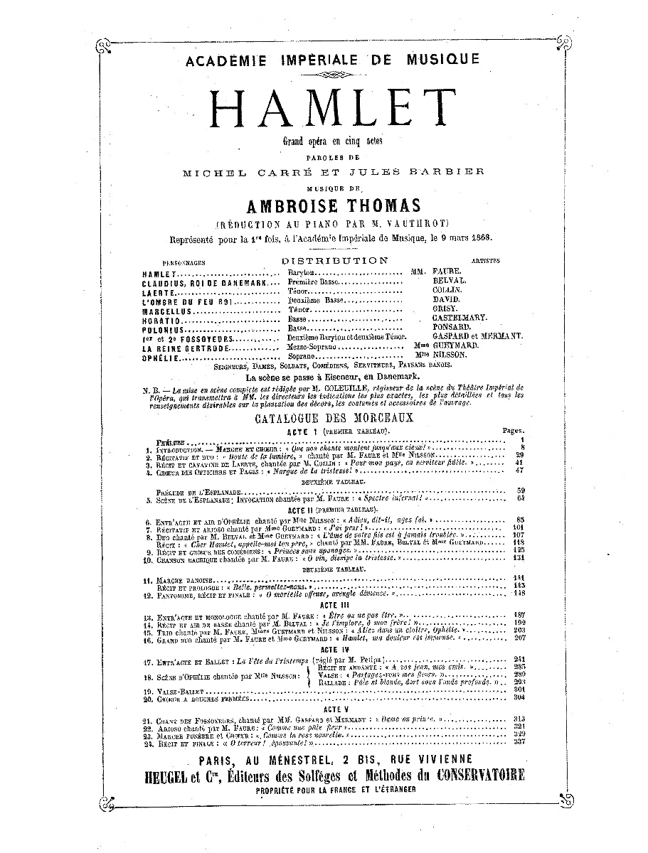Hamlet - Vocal Score - Image 2