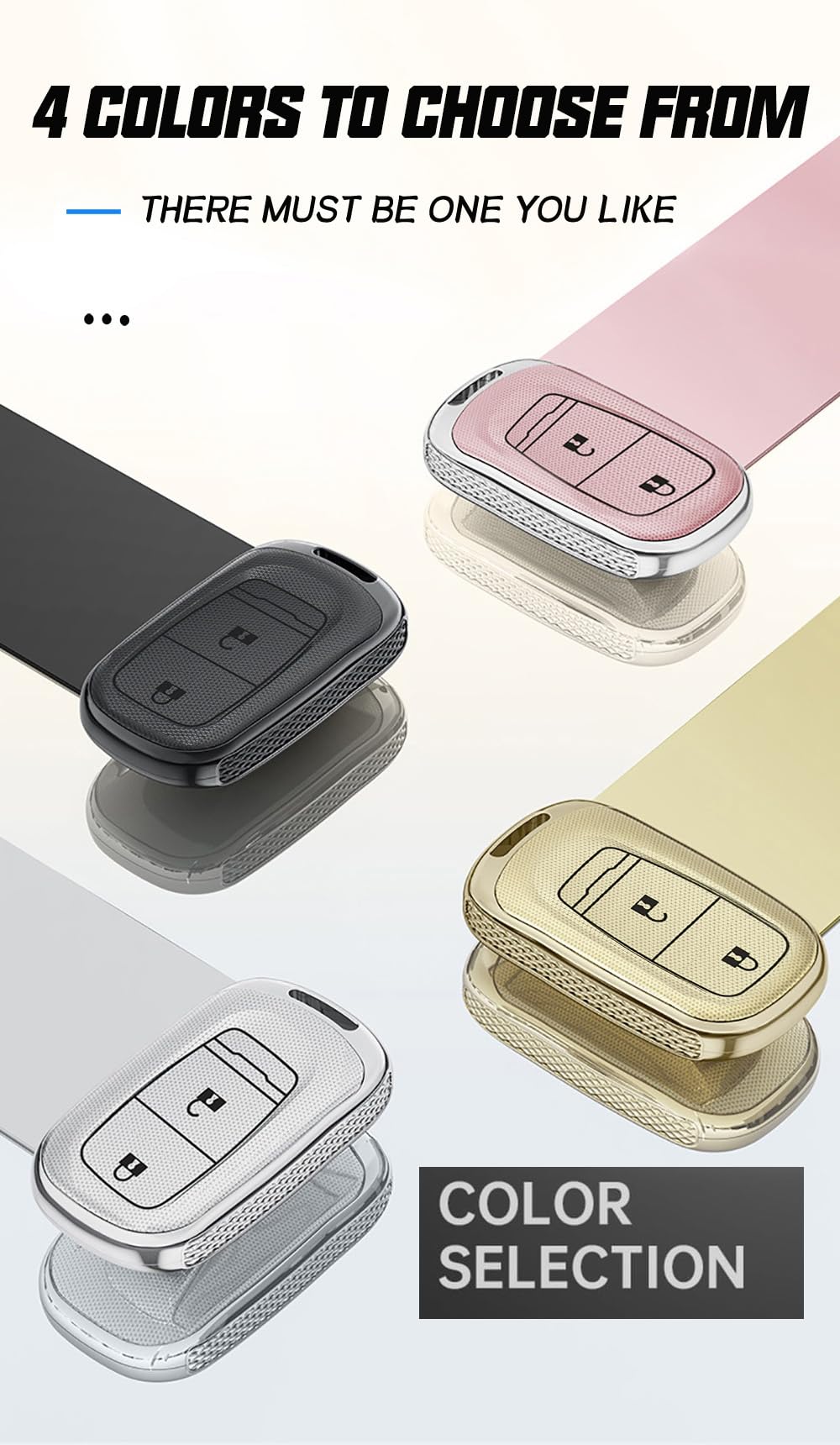 Ontto Autoschlüssel Hülle Für Honda - Schutzhülle Mit 3 Tasten Für Civic, CR-V, HR-V & Mehr