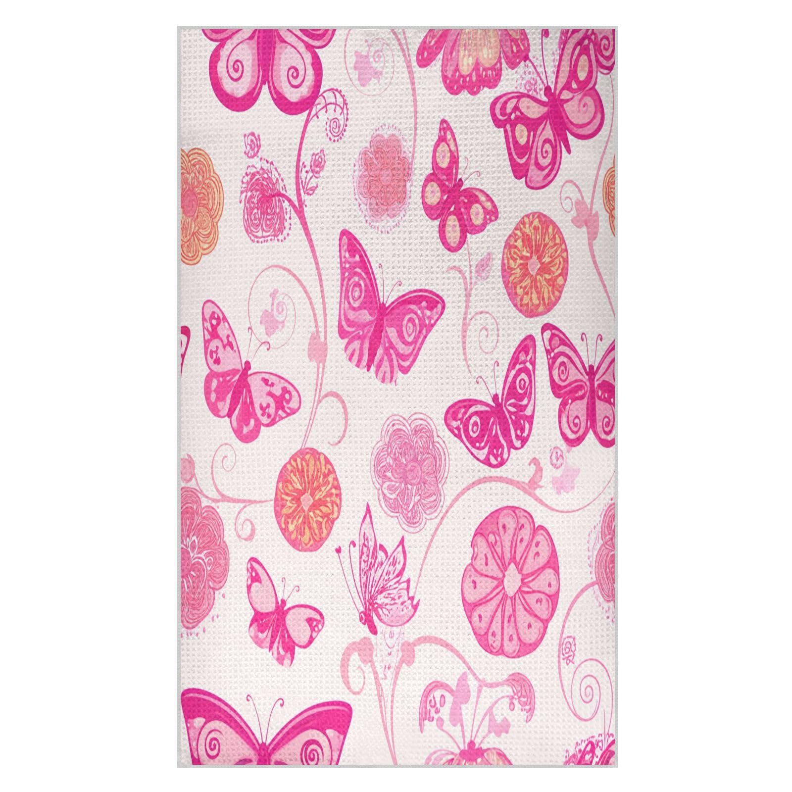 JiangGgen Butterflies Kitchen Towel 1-Pack Soft Absorbent Dish Towel